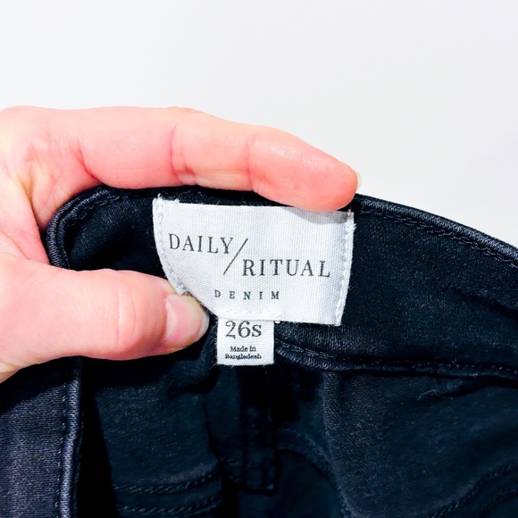 DAILY RITUAL – Black skinny jeans | stretch denim mid-rise | Size 27P * - Picture 4 of 10